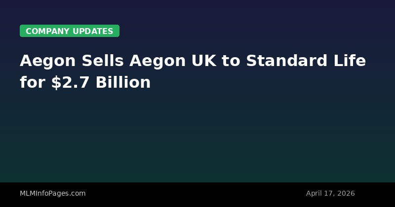 Aegon Sells Aegon UK to Standard Life for $2.7 Billion
