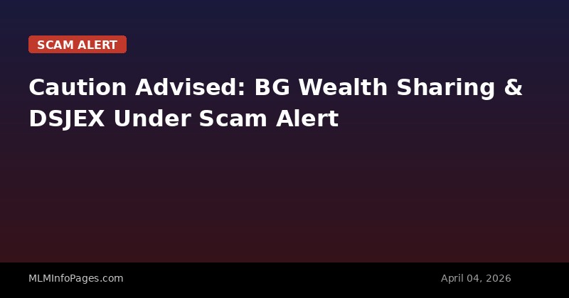 Caution Advised: BG Wealth Sharing & DSJEX Under Scam Alert