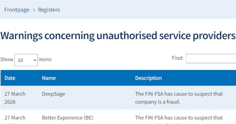 Finland Issues Fraud Warning for Be Club and DeepSage