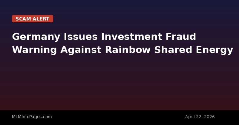 Germany Issues Investment Fraud Warning Against Rainbow Shared Energy