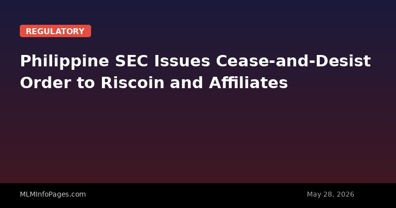 Philippine SEC Issues Cease-and-Desist Order to Riscoin and Affiliates